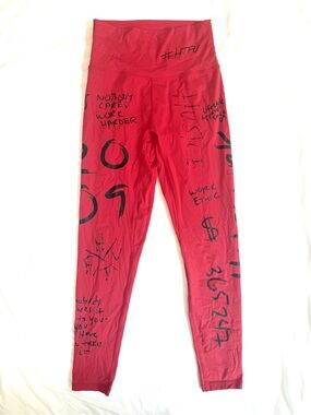 HTFU Original Analog Red Graphic Gym Leggings